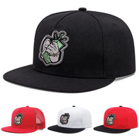 2025 Fashion Creative Flat Edge Mesh Hat Handheld USD Embroidered Street Pop HipHop Hat Daily Life Leisure Sunshade Baseball Hat