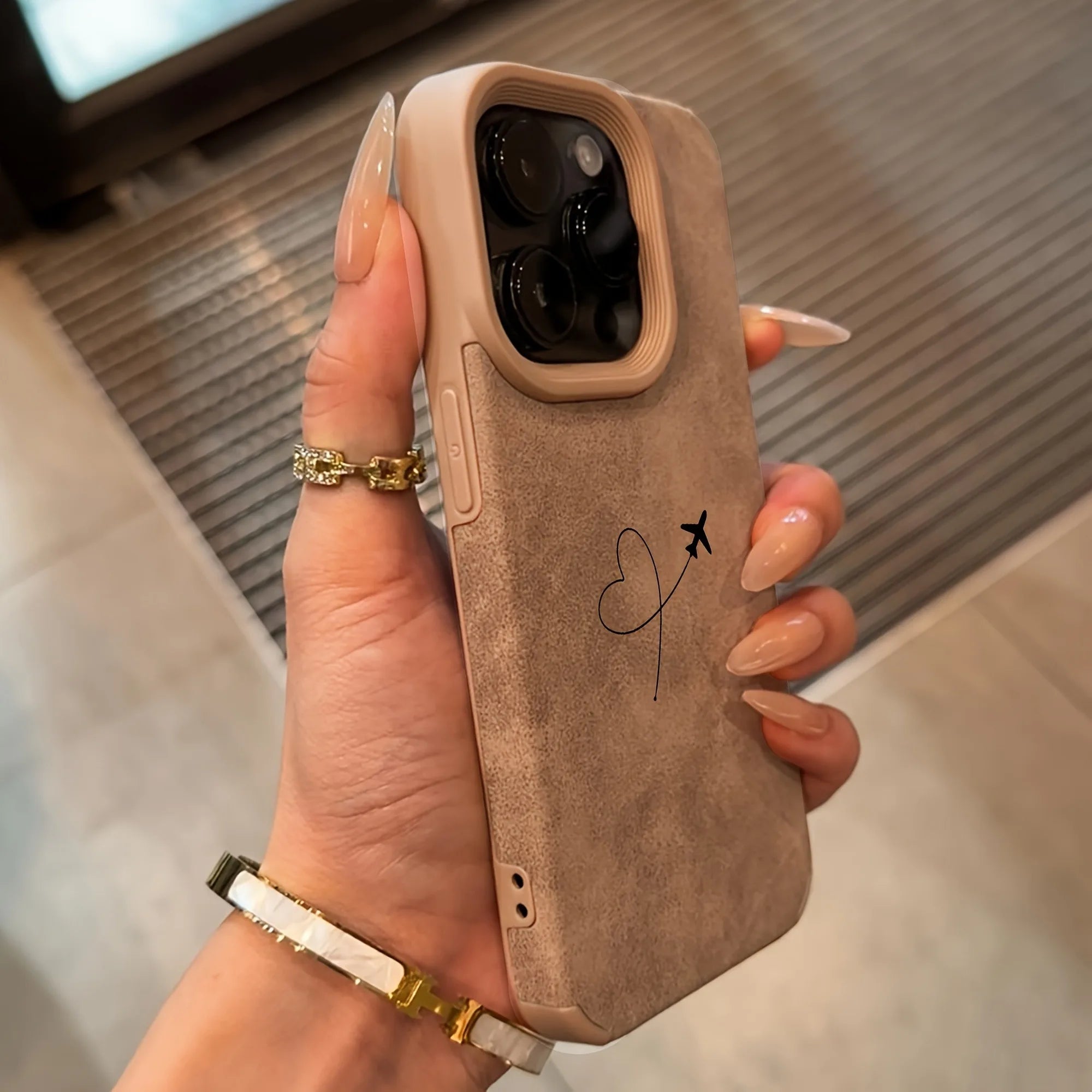 Airplane Route Love Heart Design Faux Leather Phone Case For iPhone 17 16 15 14 13 12 11 Pro Max XS X XR 16 15 Plus 17 Air Cover
