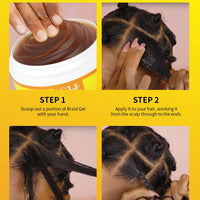 African Biotin Braid gel 100g Edges Control Twist Gel Tames Frizz & Edges Jojoba Oil Styling Braiding Gel Anti Hair Loss Wax，Loc