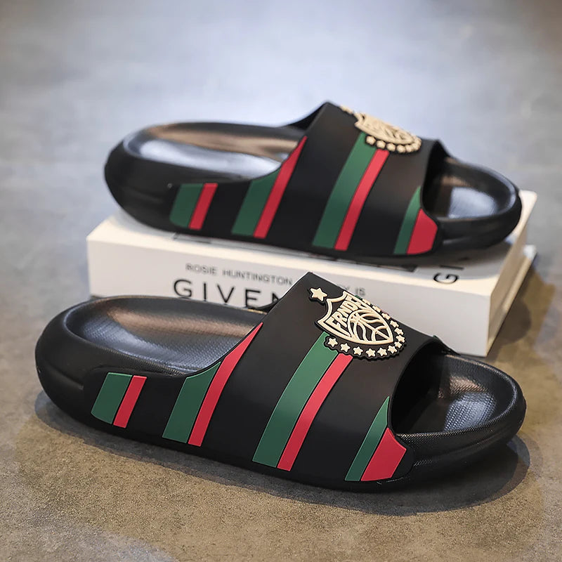 YRZL Men's Slippers Lightweight Non Slip EVA Slides Big Size Summer Beach Shoes Comfortable Fashion Thick Sole Sandals for Men