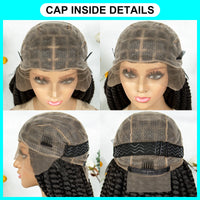 16" Full Lace Twisted Braided Wigs for Black Women Synthetic HD Lace Front Braids Wigs with Baby Hair Natural Lace Braiding Wigs