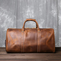 New Retro Male Carry-on Bag Europe And America Crazy Horse Leather Travel Bag Layer Cowhide Large Capacity Single Shoulder Bag