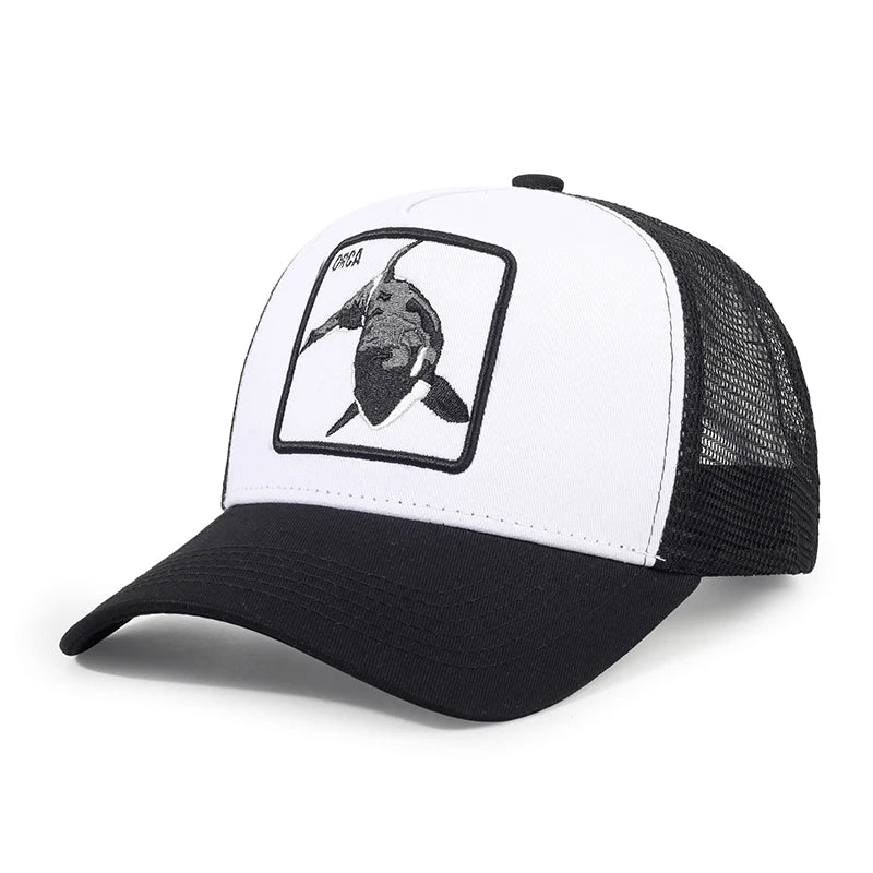 Animal Embroidery Color Block Cartoon Baseball Hats New Men Women Mesh Sunshade Casual Breathable Fashion Versatile Trucker Caps