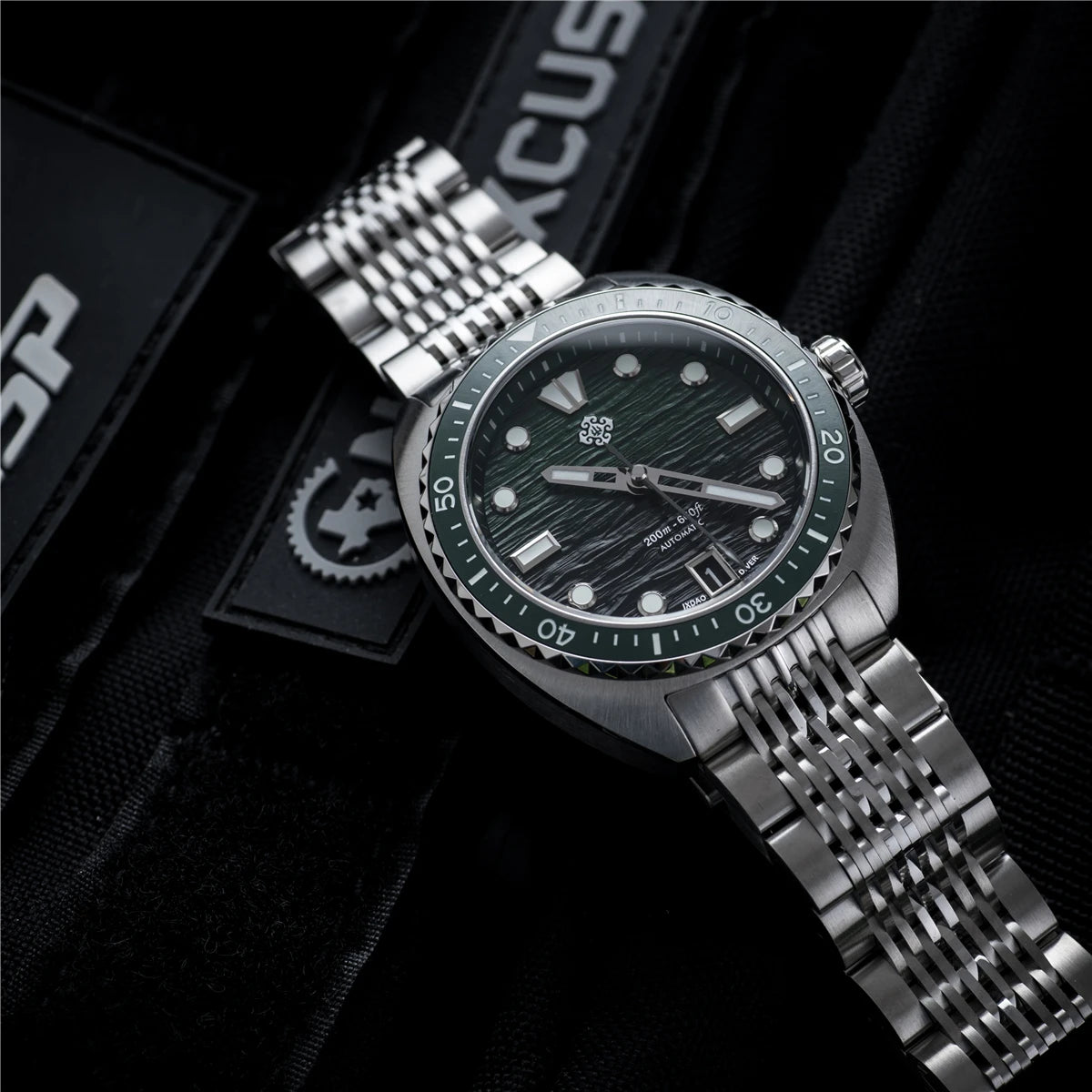 2025 New IXDAO IPOSE Automatic Mechanical Men Watch JD-X07S Dragon Scale Pattern Watch Stainless Steel BWG-9 Diving reloj hombre