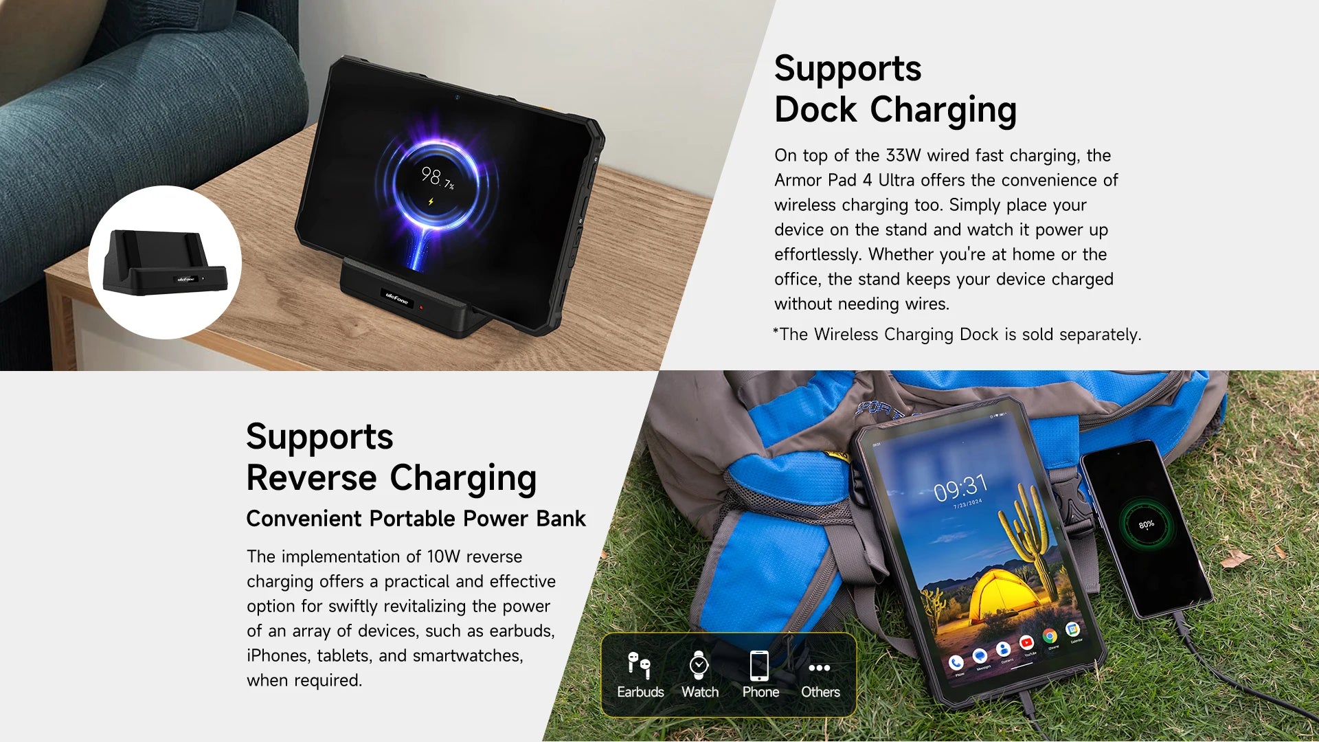 5G Rugged Tablet Ulefone Armor Pad 4 Ultra IP68/IP69K LED Light 11800mAh Battery,fast charging 16GB+256GB 50MP