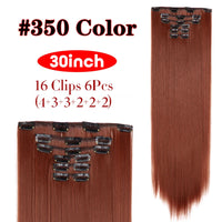 Alileader Synthetic Hair 16 Clip In Hair Extension Clip For Women 6Pcs/Set Hair Extension Clip In Ombre Fake Hairpiece Long Wavy
