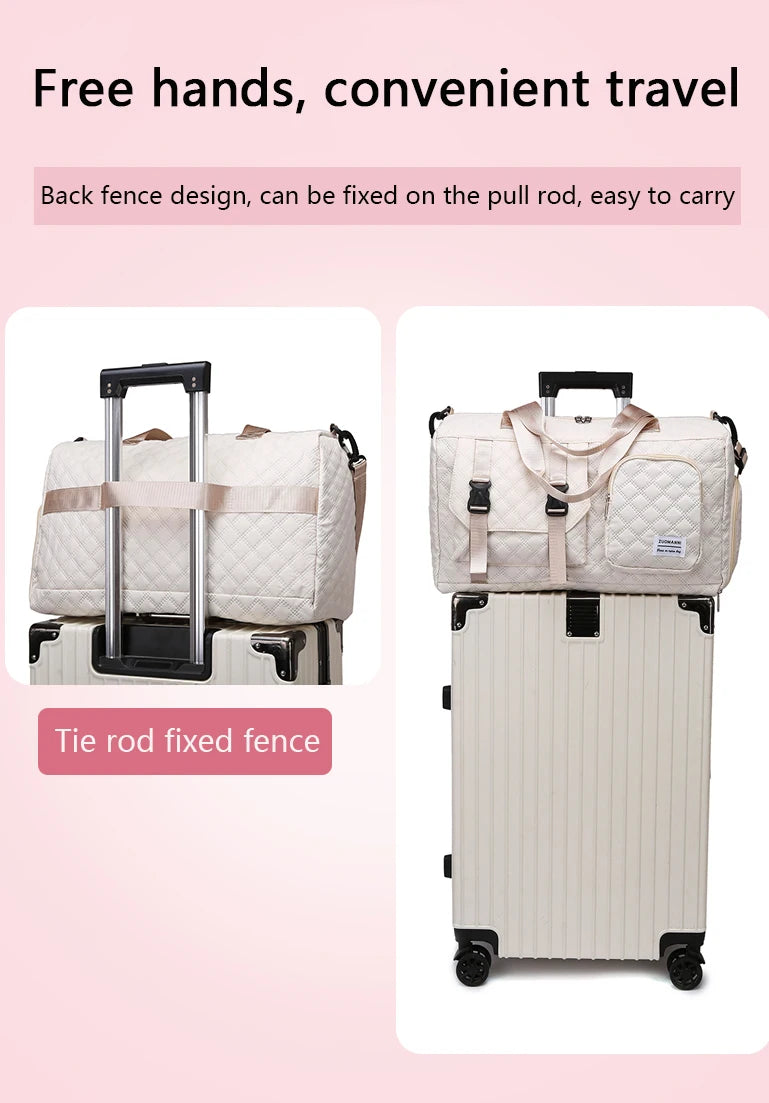 Durable Nylon Travel Duffle Bag, Portable Sports Gym Bag for Overnight Trips Shoulder Duffel Training Bag, Spacious Argyle