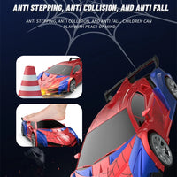 1:18 RC Transforming Car Robot Toy, LED Lights, 2.4GHz Drift Racing Vehicle, One-Button Transform, Rechargeable, 360° Rotation