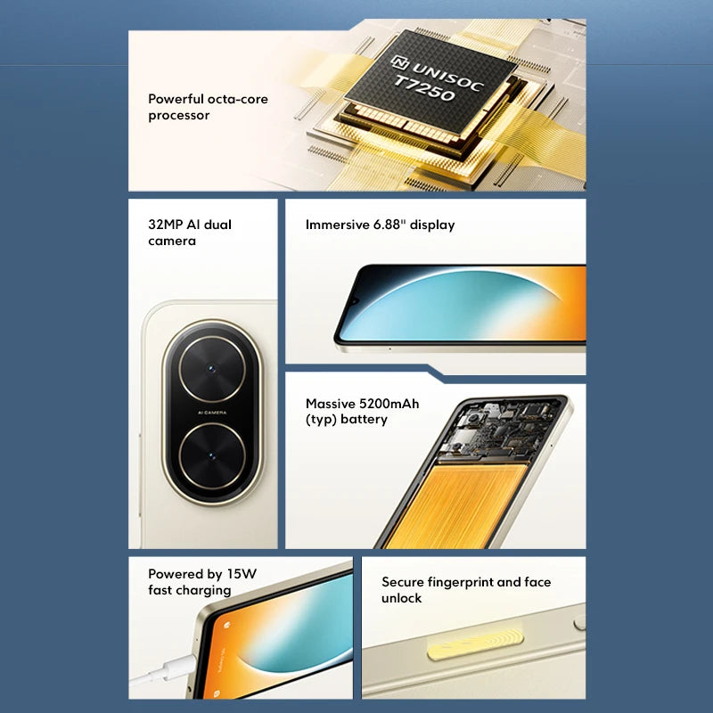 POCO C71 Global Version UNISOC T7250 processor 32MP AI dual camera Immersive 6.88” display 15W fast charging AI face unlock