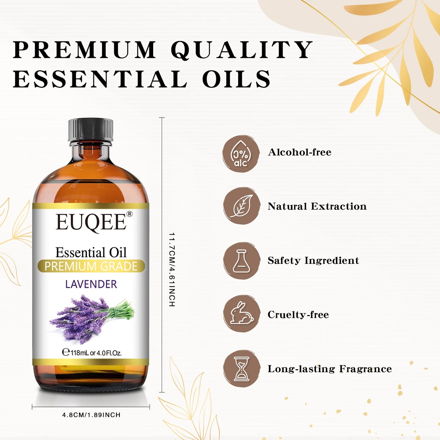 EUQEE 4 Fl Oz Essential Oils for Aromatherapy Humidifiers Aromatic Diffuser Making Scents Candle Handmade Soap Home Fragrance