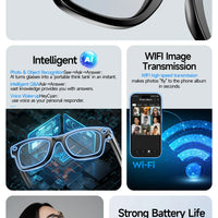AI Smart Glasses with 8MP Camera Video Recording 100+ Languages Translation Sunglasses Bluetooth Call Music Play Men Women 2025