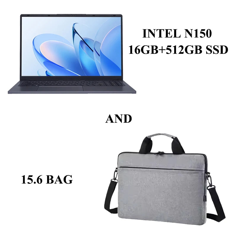 Firebat Laptop AT15 15.6 Inch Intel N150 DDR4 16GB RAM 512GB 1TB SSD 1920*1080 Windows 11 Notebook Backlit Integrated Numpad