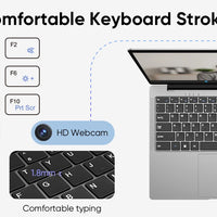 15.6 "Thin & Portable Laptop Computer Intel Celeron N4000 8GB RAM 256GB SSD FHD 1920x1080 16:9 Display For Work And Study