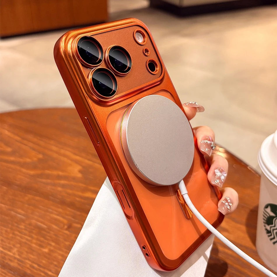 17ProMax Cases Original Soft Magsafe Case for iPhone 17 Pro Max iPhone17 ProMax Transparent Lens Film Wireless Charging Cover