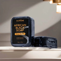 100g AFRICAN BLACK SOAP Shea Butter Bar Moisturizing Acne Treatment Cleanser for Clear Skin Care Deep Cleaning Glowing