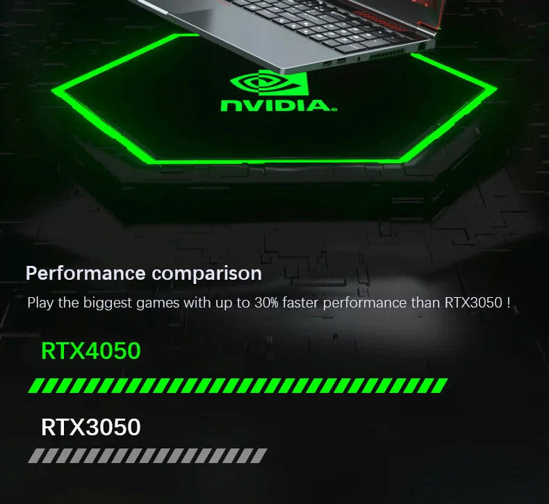 16.1 Inch Gaming Laptop Computer RTX4050 6G Intel Core i9-13900H i5-12450H windows11 por Max 64GB 2*DDR5 2*M.2 NVME 4TB SSD WiFi