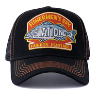 Unisex Summer Fishing Cap Breathable Mesh Trucker Hat Men Women Big Fish Fisherman Embroidered Snapback Hat Outdoor Fishing