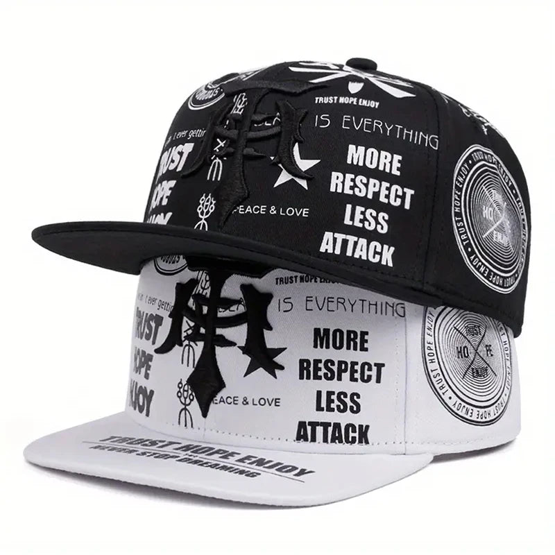 2025 Personalized New Dagger Graffiti Street Pop Hip Hop Hat Outdoor Sports Sunshade Hat Daily Commuter Flat Edge Baseball Hat
