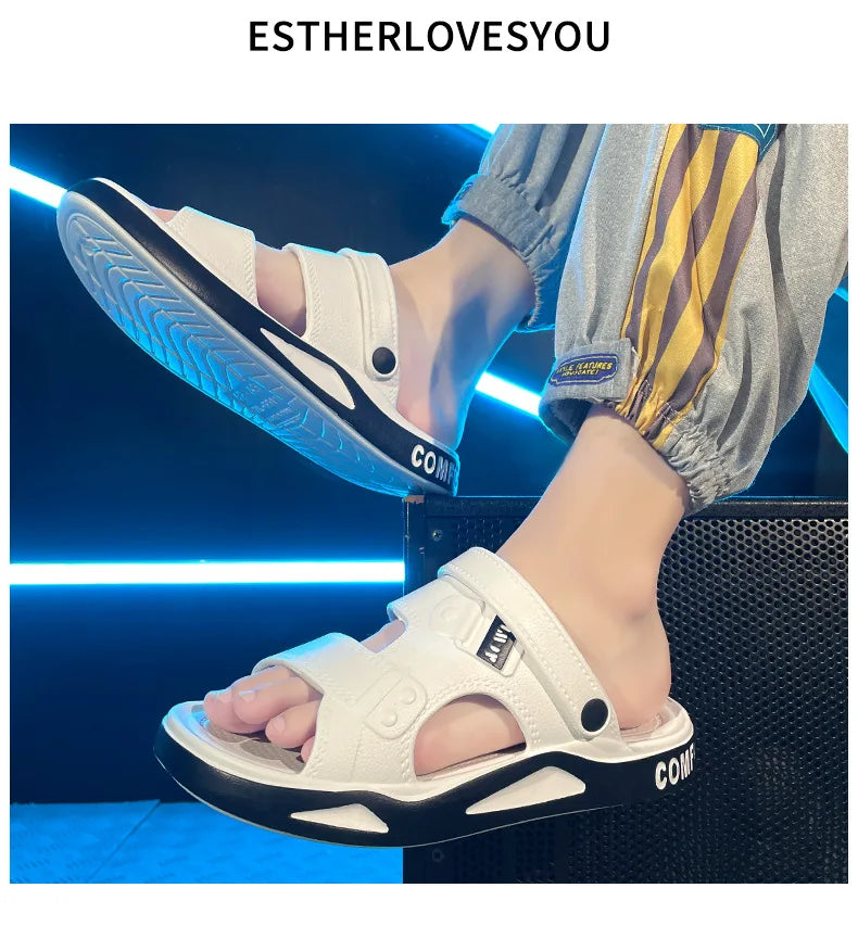 Summer Eva Sandals for Men Fashion Slippers Indoor Lightweight Soft Anti-slip Flats Men's Sandals Outdoor Beach Open-toe Sandals