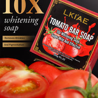AILKE Organic Tomato Soap Bar, Lightening Skin, Deeply Clean, Exfoliate, Remove Dark Spots, Moisturizing, For Face and Body