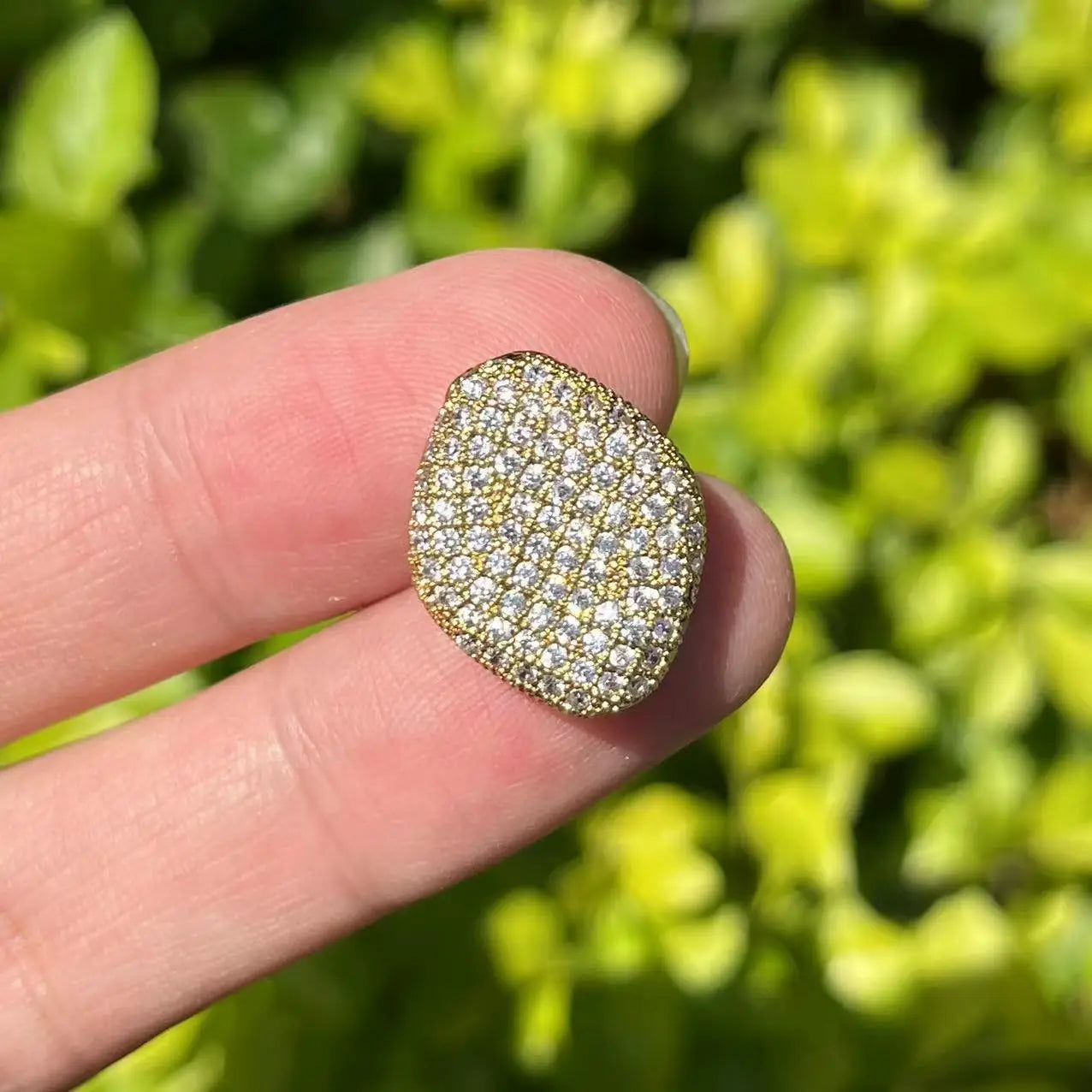 3Pcs/Lot Spacer Rhombus Beads Zirconia Paved Jewelry Finding Accessory 19x15.5x5mm