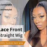 13x4 Transparent Lace Front Brazilian Human Hair Wig Sale Kinky Straight 180% Lace Frontal Yaki Human Hair Wigs Short Lace Wig