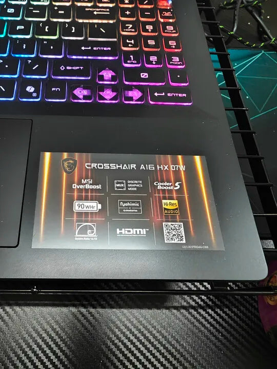 2025 MSI Crosshair A16 HX Gaming Laptop 16 Inch QHD 2.5K 240Hz IPS Screen Netbook AMD Ryzen R9-7945HX 32GB 2TB RTX5060 Notebook