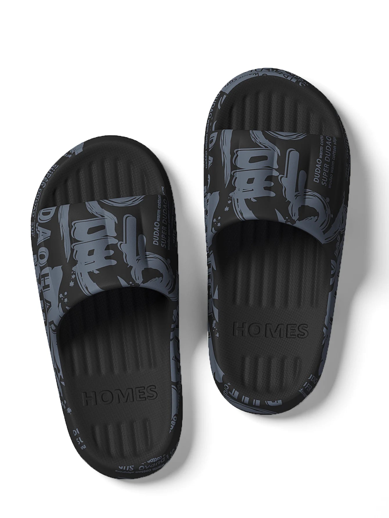 QYCKABY Fashion Printing Mens Slipper Trend Home Slides 2025 New Sandals Anti slip Cosy Soft Shoes Unisex Flip Flops Indoor Flat