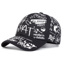 Unisex What Gossip Graffiti Print Baseball Caps Spring Autumn Outdoor Adjustable Casual Hats Sunscreen Hat