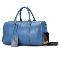 Natural Cowskin Travel Bags Waterproof Men's Leather Overnight Bag Handbag For Plane Luggage Men Male Weekend Bag Business 55cm