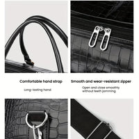 Large Capacity Retro Crocodile-Textured Duffel Bag with Adjustable Shoulder Strap, Stylish Gym,  Weekender & Overnight Bag