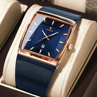 POEDAGAR Luxury Fashion Men Clock Stainless Steel Mesh Date Waterproof Luminous Man Wristwatch Quartz Casual Men's Watches Reloj