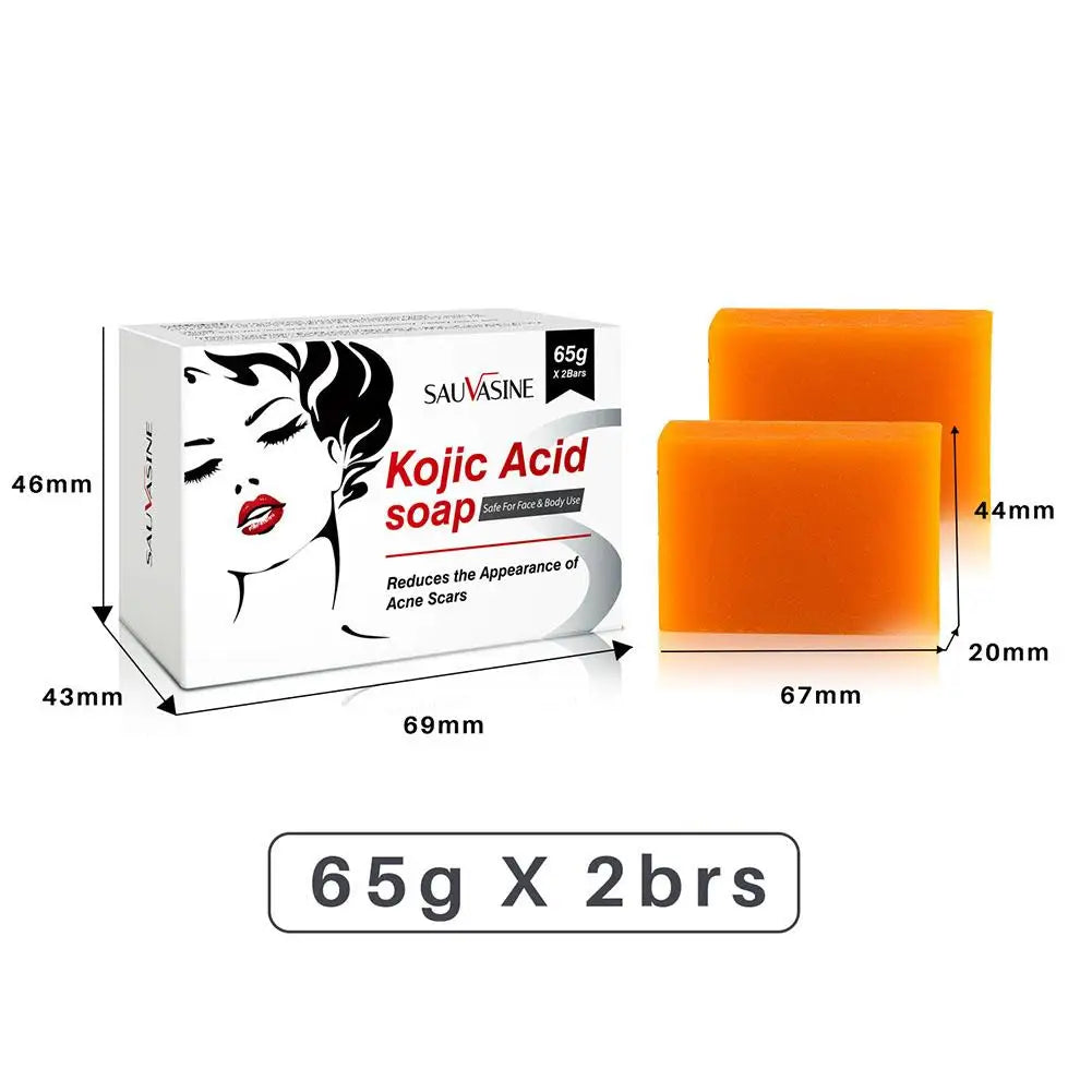 1/2PCs Kojic Acid Soap Body Facial Deep Cleaning Acne Blackhead Dark Spot Remover Soap Bars Oil Control Skin Brightening Soap