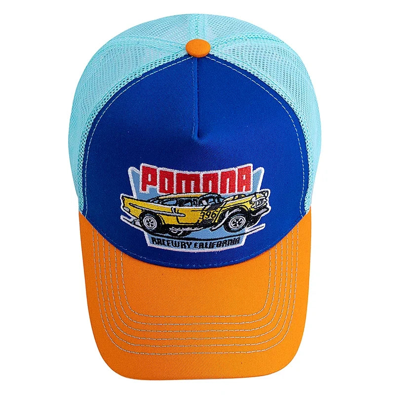 Hot Sale Unisex Summer Fishing Cap Breathable Mesh Trucker Hat Men Women Big Truck Embroidered Pattern Snapback Outdoor Hat