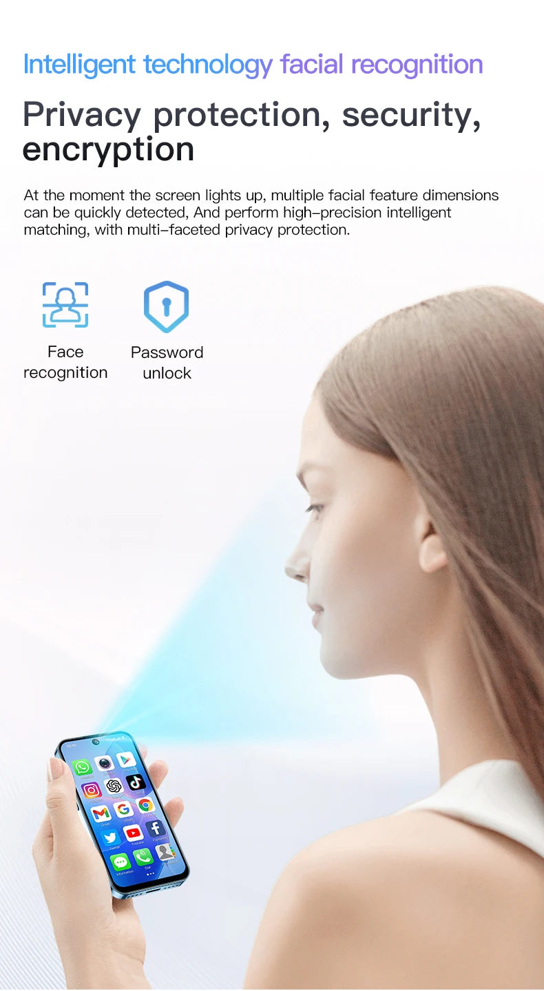 SOYES XS19 Mini Smartphone 3.88in 2GB RAM 16GB ROM Android10.0 With Facial Recognition Dual SIM Standby 3G Network Small Phone