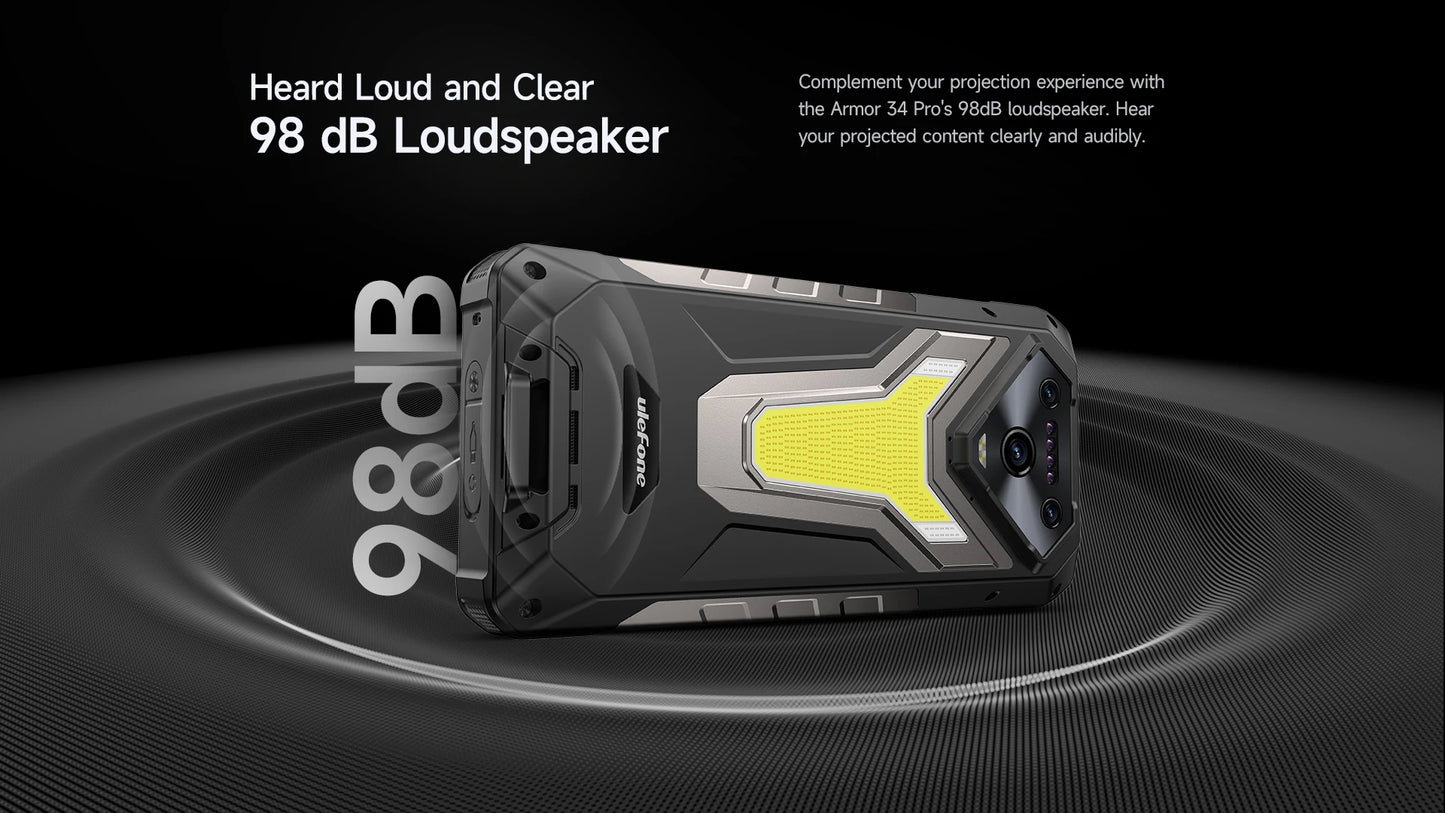 【World Premiere】Ulefone Armor 34 Pro 5G AI Rugged Phone 25500mAh Up to 32GB+512GB Built-in Projector 120Hz 6.95" NFC Smartphone