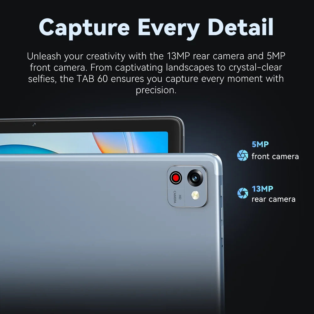 Cubot TAB 60, 2024 New Android Tablet, Octa-Core, 8GB RAM (4GB+4GB), 128GB ROM, 10.1-Inch HD+ Screen, 6000mAh, OTG, WiFi 6