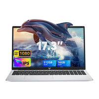 ACEMAGIC Laptop 17.3” FHD Laptop Intel Alder Lake N97 16GB RAM 512GB SSD Windows 11 Pro Notebook 180° Flip Computer Wifi5 BT5.0