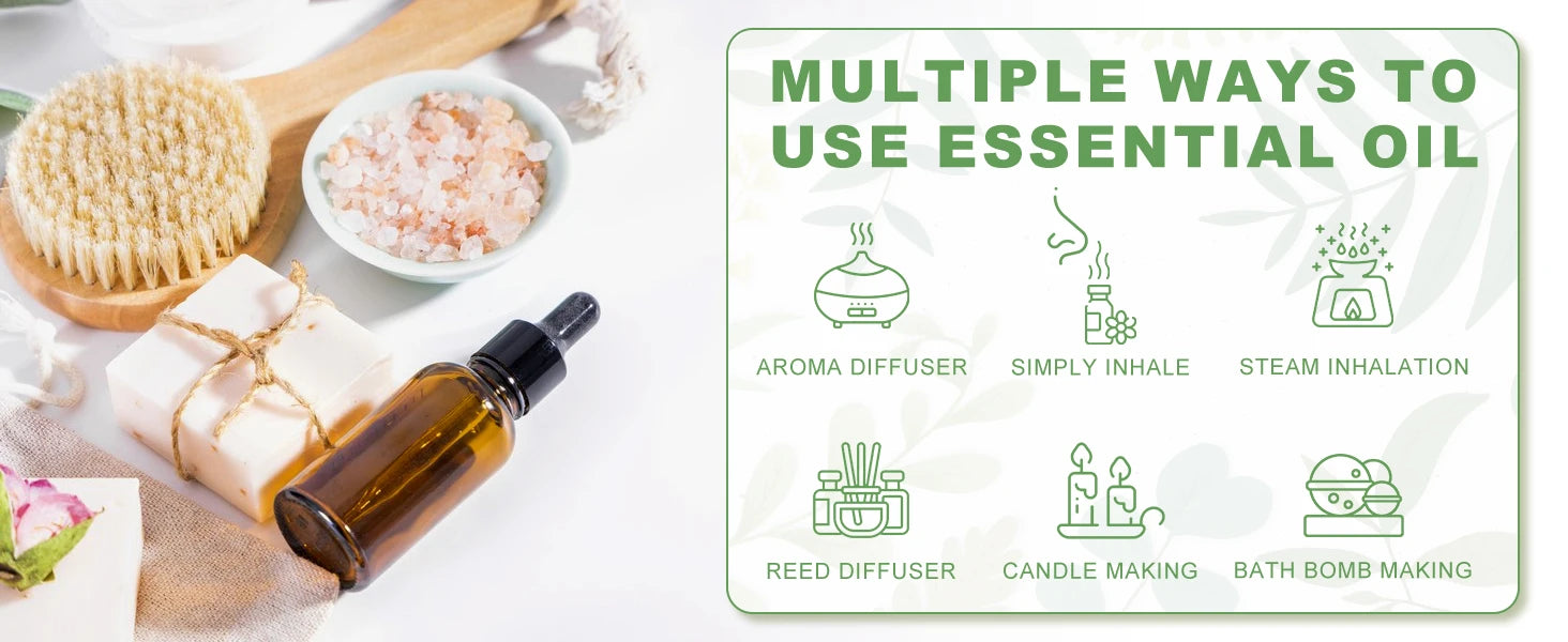 PHATOIL 100ml Natural Essential Oil For Skin Aromatherapy Lemongrass Eucalyptus Lavender  Peppermint Fragrance Essential Oils