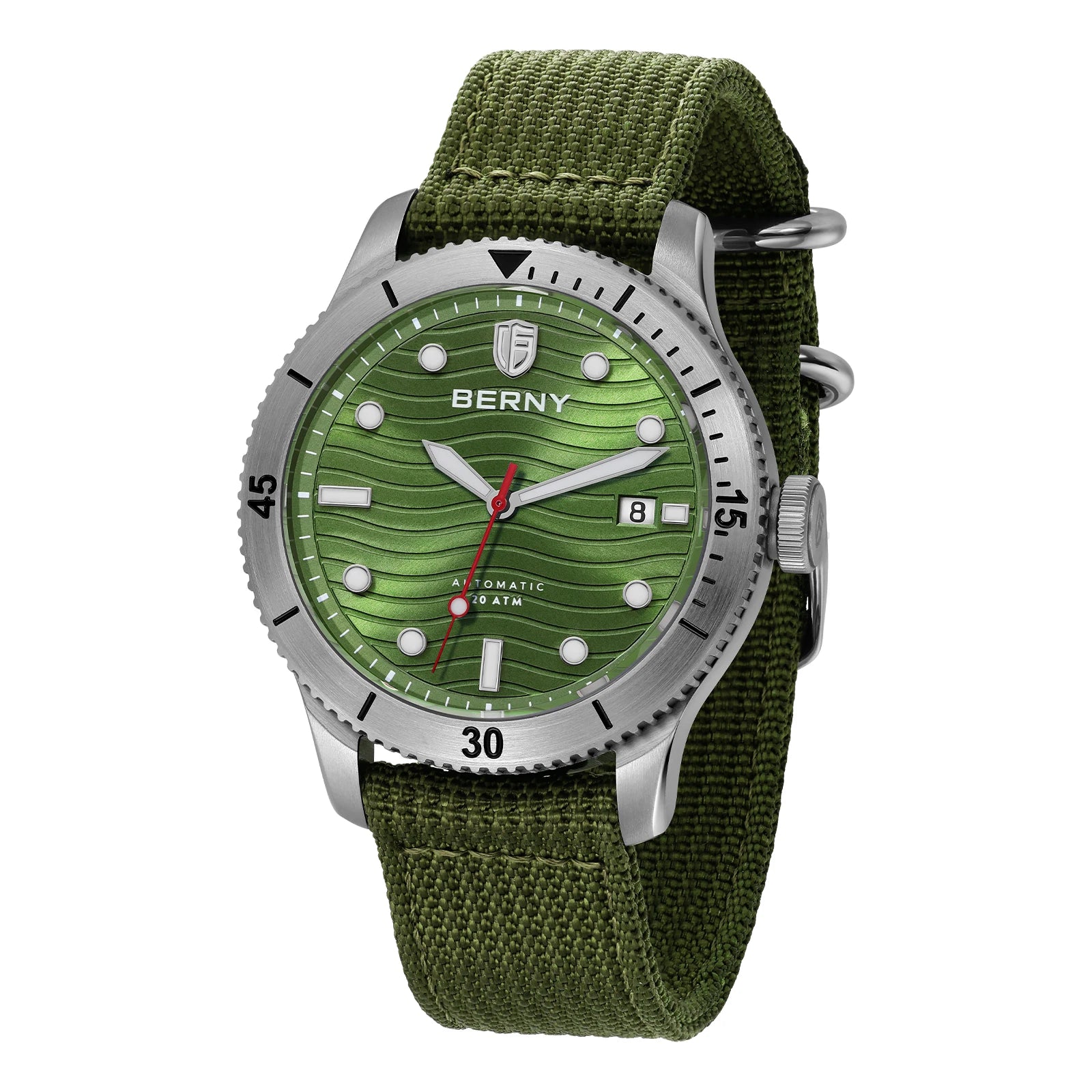 BERNY Top Automatic Diver Watch for Men PT5000 Movement 20ATM Waterproof Luminous Sapphire Lens Sport Swimming Diving Watch Men