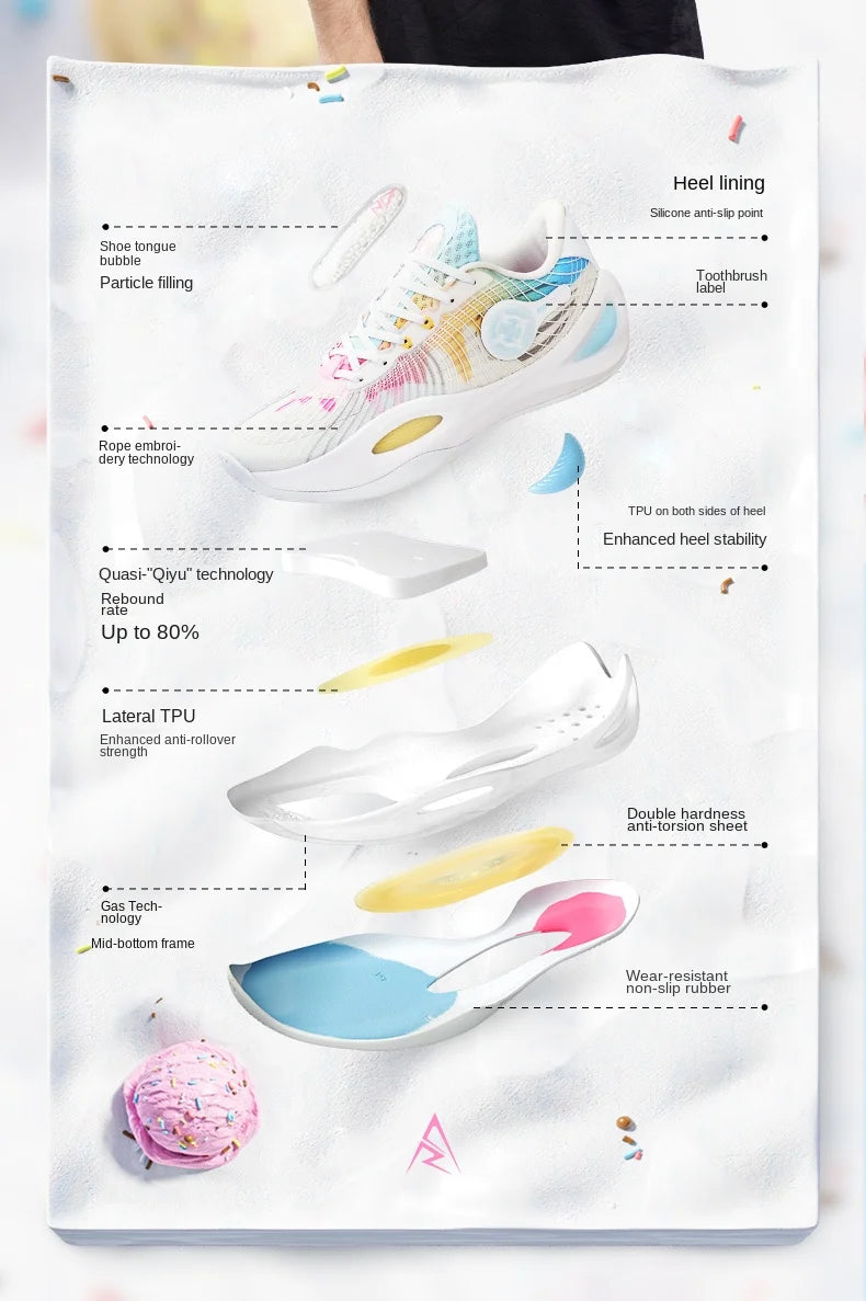 RIGORER AR1 Austin Rivers Basketball Shoes Men Low top Wear-resistant Non-slip Professional Actual Combat Cushion Sport Sneakers