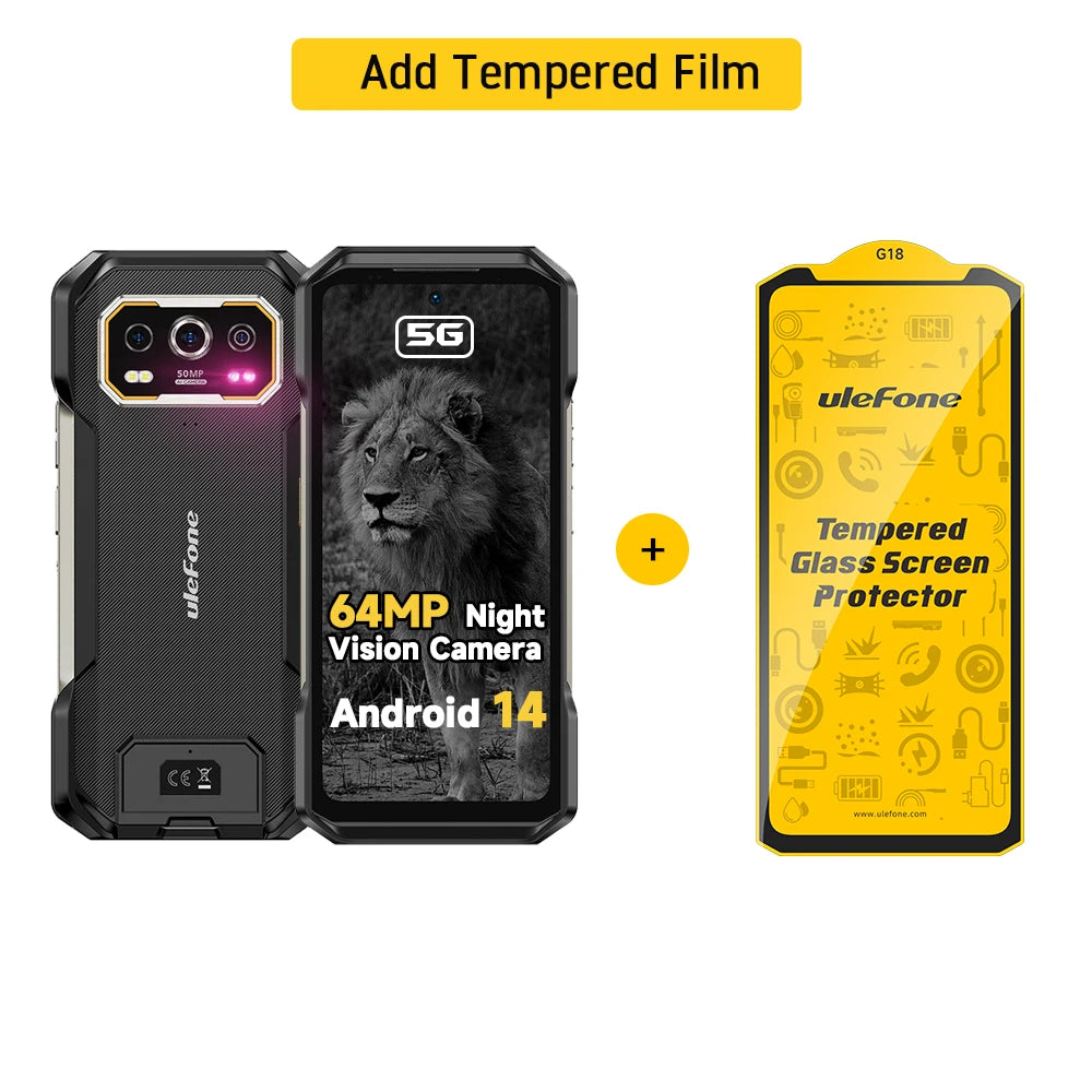 Ulefone Armor 27 Pro 5G Rugged Phone 10600mAh Smartphone 50MP Camera 64MP Night Android 14 Up to 24GB+256GB NFC Waterproof Phone