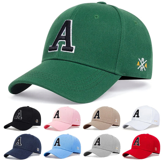Unisex A Letter Side Ar Embroidery Baseball Caps Spring and Autumn Outdoor Adjustable Casual Hats Sunscreen Hat Sports Golf Cap