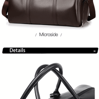 Retro New Short Trip Bag Large Capacity Sports Motorcycle Training Pu Waterproof Leisure Fitness Bag