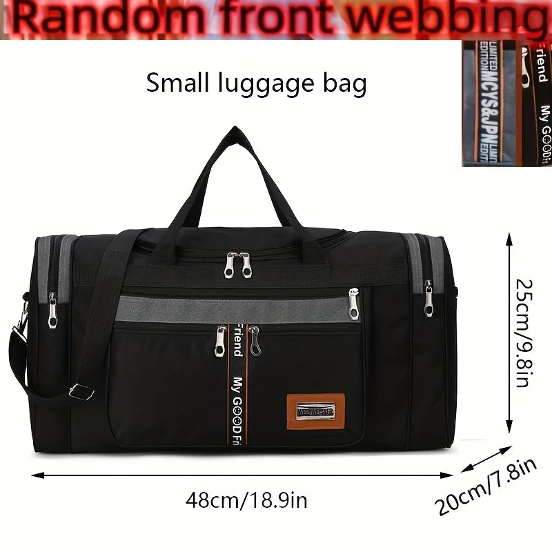 Large Capacity Multifunctional Nylon Luggage Bag Foldable Portable Travel Duffel for Men Business Trip Clothing Storage