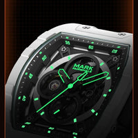 Mark Fairwhale 6014 Brand Rubber Strap Waterproof Luminous Men's Automatic Mechanical Watch Barrel Shape Watches for Men