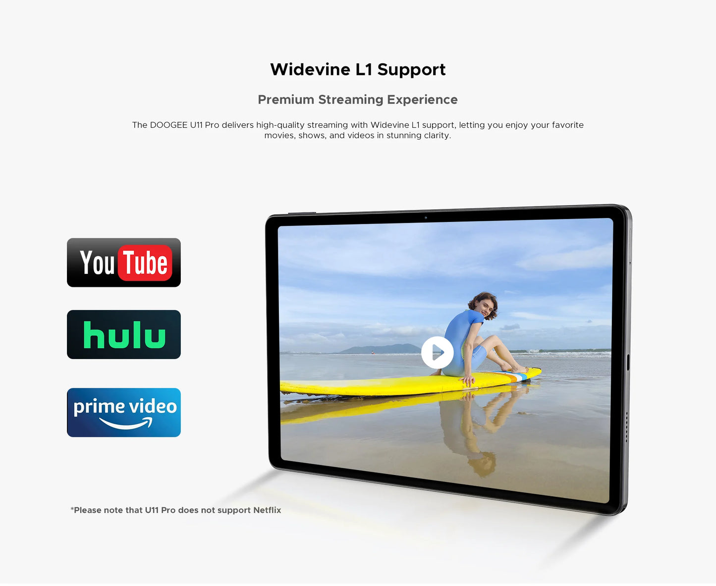 Global Version DOOGEE U11 Pro Android 15 Tablet PC 11 inch Ultra-clear 90Hz Display 30GB(6 + 24) 256GB 8580mAh Battery Tablet