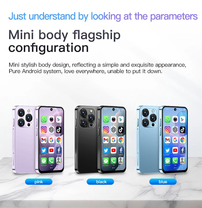 SOYES XS19 Mini Smartphone 3.88in 2GB RAM 16GB ROM Android10.0 With Facial Recognition Dual SIM Standby 3G Network Small Phone