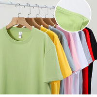 100% Cotton Solid Tshirts Men Woman Short Sleeve Fashion Brand Trend Casual Soft Clothing Tees Customized Products Summer Tops