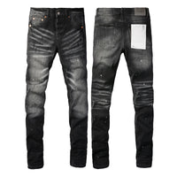 2025 Jeans Man's High Street Blue Ripped Distressed Skinny Jeans Low Rise Denim Trousers Fashion Repair Pants 9003